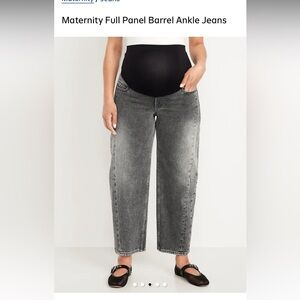 Old Navy Barrel Leg Maternity Jeans